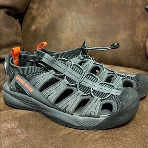 Eddie Bauer Grey Sport Sandals with Orange Accents